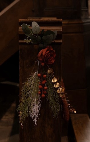 Wedding flower pew ends rose - wedding,