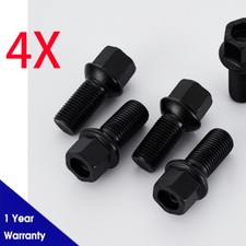 4 x ALLOY WHEEL BOLTS BLACK