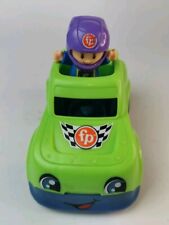 Fisher Price Little People Green Race Car w/ Driver Push Along Racecar
