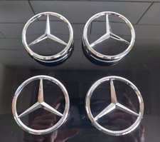 Set of 4 x Mercedes Centre Caps 75mm (BLACK)
