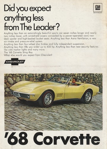 Vintage 1968 chevy corvette - vintage,