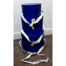 Graduating Set of 3 Blue Hat Boxes - Ideal For Storage or Display