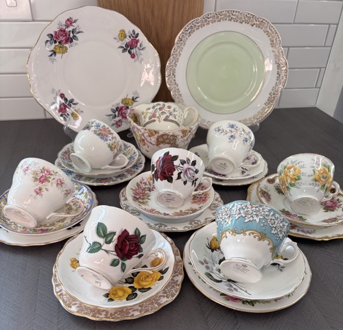 Vintage mismatched bone china - mismatched,