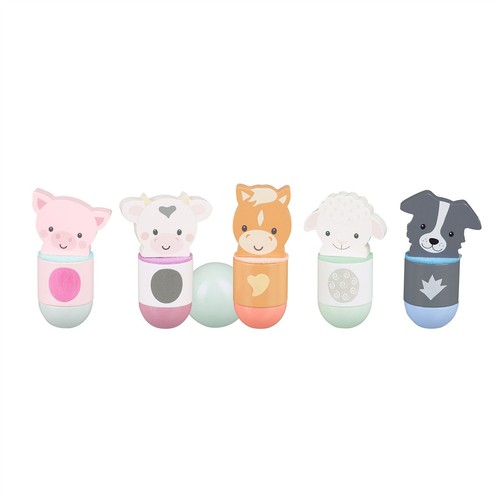 Wooden animal skittles - skittles, orange