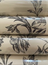 LAURA ASHLEY WALLPAPER Lloyd CHARCOAL/BISCUIT RARE PRICE 1  ROLL