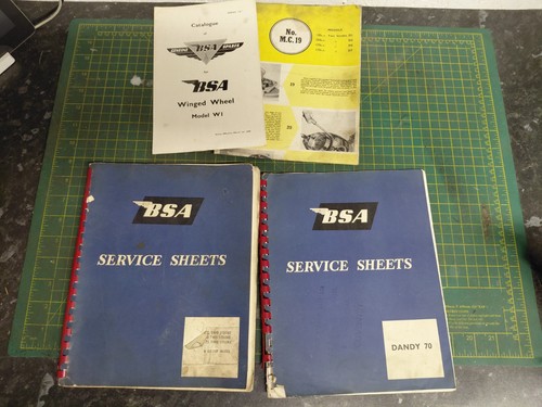 Bsa service sheets parts - service,
