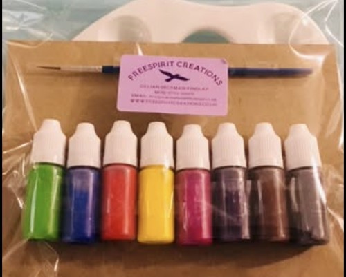 Silk painting kit with 5ml - silk, 8