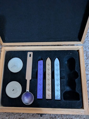 Wax seal stamp kit with - wax,