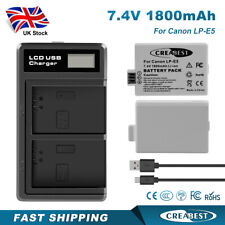 2x LP-E5 1800mAh Battery+ LCD Charger For Canon EOS 450D 500D 1000D Rebel T1i XS