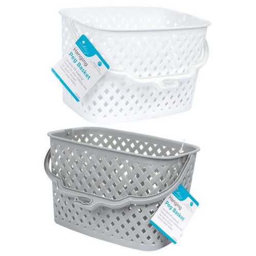 Strong plastic peg basket - plastic, pegs