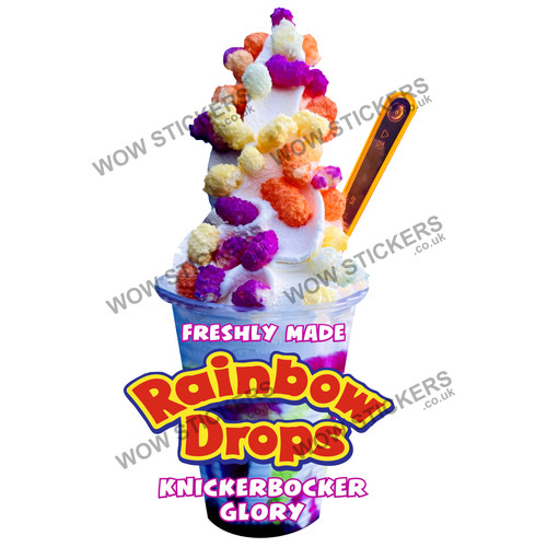 Ice cream van sticker rainbow - sticker,