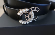 Authentic Chanel Black Leather