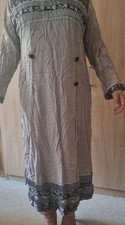 Grey Embellished Indian Pakistani Long Dress Size M/12 VGC