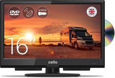 Cello 16″ 12V LED TV Full HD Campervan Motorhome Boat Freeview Play & DVD