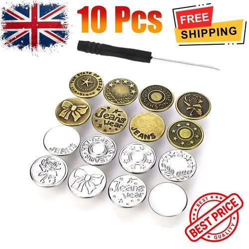 10pcs metal jeans buttons 17mm - 10pcs,