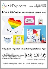 100gsm A3+ Subli-Textile Fabric Specific Heat Press Sublimation Paper 500 sheet