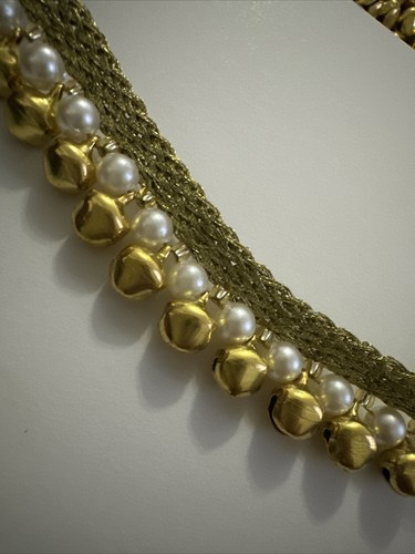 Yard gold white beaded - 1,