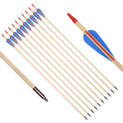 Archery wooden arrows with - archery,