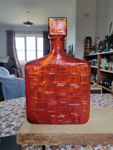 Empoli glass decanter orange - empoli,