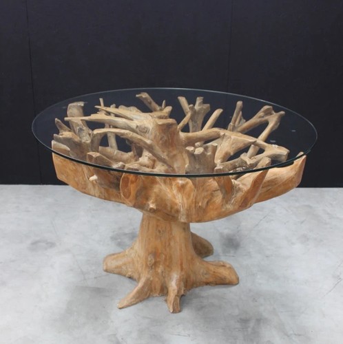 Solid teak wood - round, dining