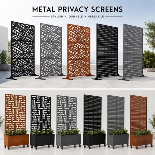 Metal garden privacy screen - garden,