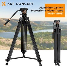 K&F Concept 184cm Video Tripod Heavy Duty Aluminum Tripod with 360° Fluid Head