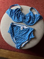 Bravissimo St Lucia Bikini Size 36J Blue Floral New Without all Tags