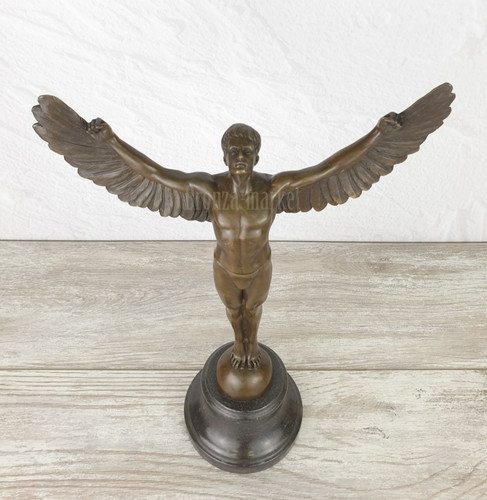 Bronze statue icarus winged - icarus,