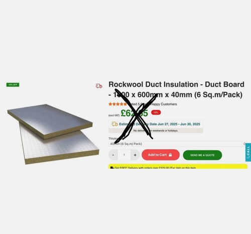 Rockwool 40mm foil back - 40mm,