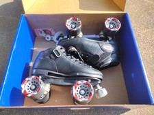 Riedell R3 Cayman Quad Roller Skates — Size 6 — Black —Lightly Used Derby Rink