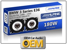 BMW 3 Series E36 Rear Side Shelf speakers Alpine 10cm 4" car speaker kit 180W