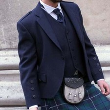 Men's Navy Blue Wool Kilt