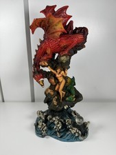 Vintage Dragon Statue Sacrificial Woman - Summit Collection Myths & Legends 1999