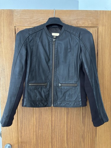 Mango brown leather jacket - mango,