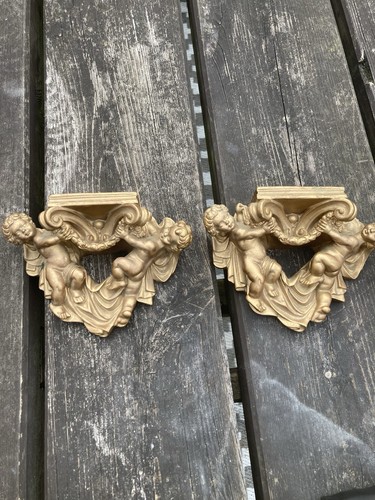 Ornate gold cherub wall - cherub,