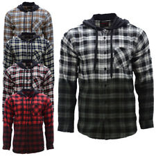 Mens Lumberjack Shirts Long Sleeve Soft Cotton Hooded Casual Flannel Check Shirt