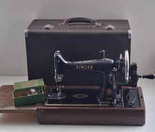 1954 Singer 99K Sewing Machine, Hand Crank Heavy Duty w/ Case and Accessories