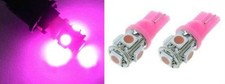 2 x T10 W5W 501 5 SMD 5050 LED HIGH POWER CANBUS CAR SIDE LIGHT WEDGE PINK BULB.