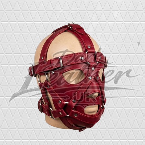 Red genuine leather bdsm - red,