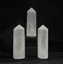 Natural Selenite Crystal Tower 10cm Polished Obelisk Point Healing Energy Stone