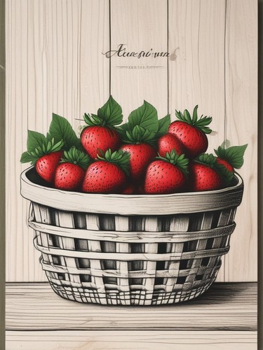 Strawberry basket farmhouse - basket,