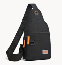 Men Women Sling Bag Chest Fanny Packs Cross Body Travel Shoulder Backpack BLACK