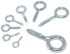 Steel Screw Eyes Brass Plated Zinc Plated Various Sizes 20mm -100mm Vine Eyelet