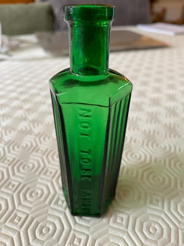 Vintage 2oz green - glass, "not