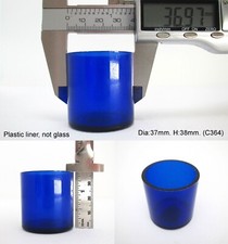 CIRCULAR Bristol Blue Glass Liner Silver Salt/Inkwell/Mustard Pot Replacement