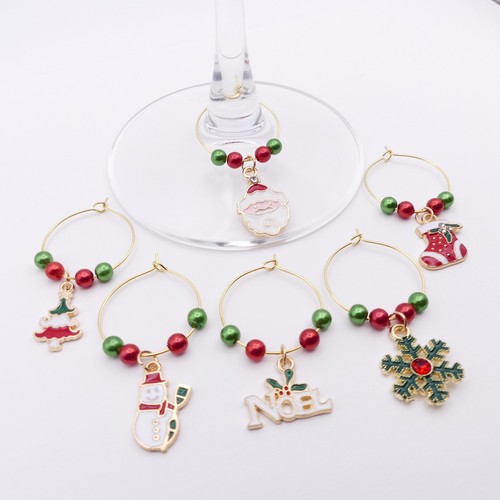 Set christmas wine glass - of,