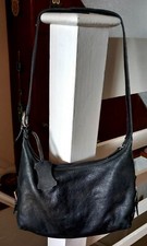 Ladies Vintage ORIANO  Handbag  Black Fine Leather Shoulder Bag 