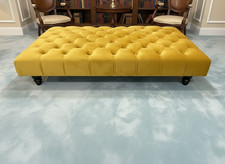 Large Chesterfield Upholstered Footstool Coffee Table L 100x W66x H 22 cm