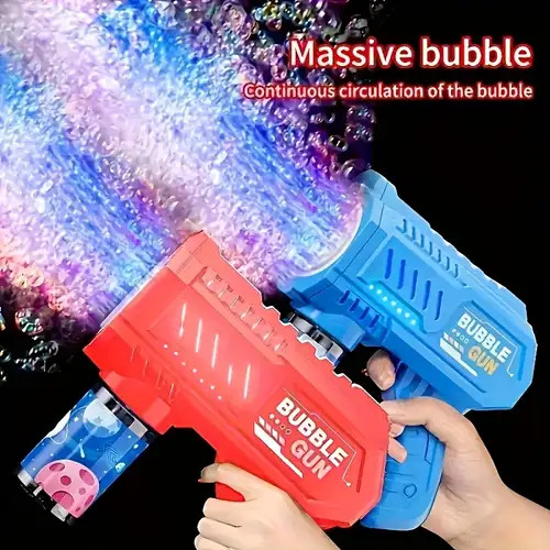Blue bubble blaster gun toy - blue,