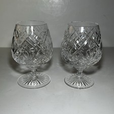 Pair Of Stuart Crystal Brandy Glasses Signed Lovely Gift